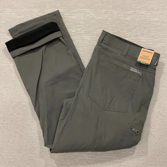 Eddie Bauer Fleece Lined Tech Pants Mens 38 x 32 Gray Water Repellent Insulated - Picture 1 of 13